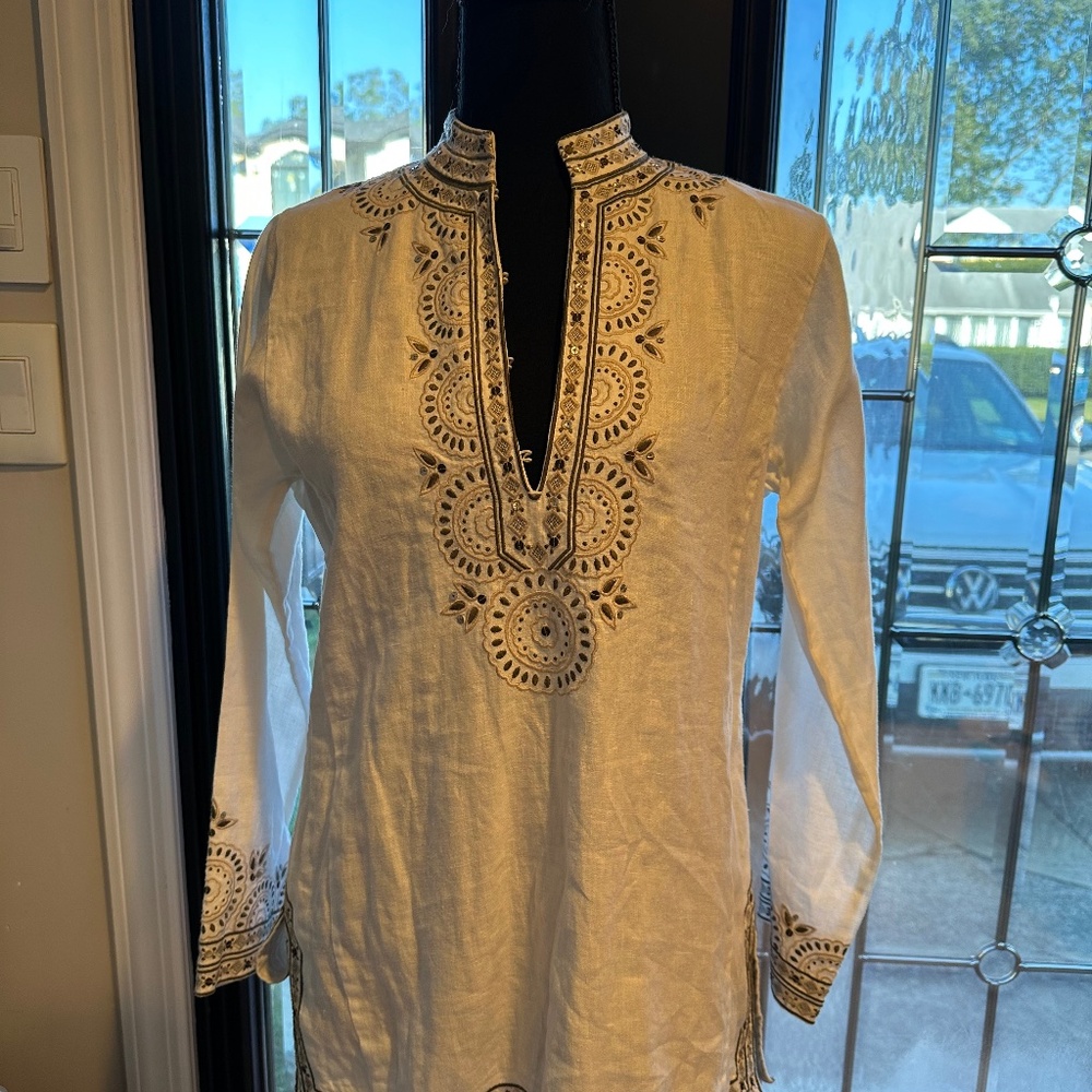 Embroidered Linen Tunic